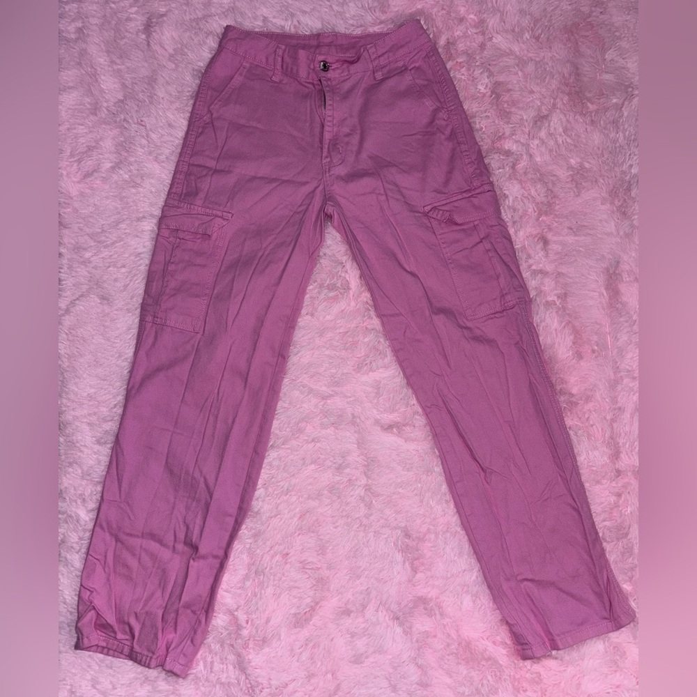 Pink Cargo Style Jeans - Medium